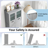 Tangkula Tall Bathroom Storage Cabinet, Freestanding Floor Cabinet