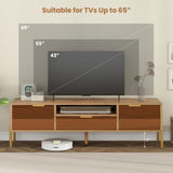 Tangkula Mirrored TV Stand for TV up to 65”, Modern TV Console Table w/Spacious Tabletop