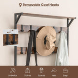 Tangkula Hall Tree with Bench and Shoe Storage, 3-in-1 Industrial Entryway Bench with Coat Rack