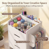 Tangkula Small Rolling Cabinet w/Drawers & Lockable Casters