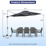 Tangkula 11FT Patio Umbrella for Pool Deck Backyard