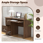 Computer Desk with 3 Drawers - Tangkula