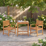 Tangkula 3-Piece Acacia Wood Outdoor Dining Set with 2 Chairs