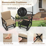 Tangkula Outdoor Patio Glider, Metal Framed Gliding Chair with Cushion