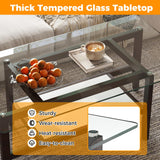 Tangkula Glass Coffee Table