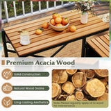 Tangkula Transforming Interchangeable Picnic Table Garden Loveseat with Metal Frame