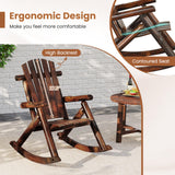 Tangkula Wood Outdoor Rocking Chairs Set of 1/2
