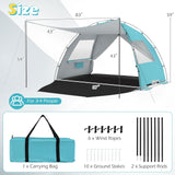 Tangkula 3/4/5/6 Person Pop Up Beach Tent with Canopy