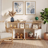 Tangkula Geometric 3-Tier Modern Reversible S-shaped Bookshelf with Anti-tipping Kits (1/2)