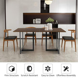 Tangkula Industrial Kitchen Dining Table, Modern Multifunctional Desk with Solid Iron Frame