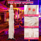 Tangkula 6 FT Halloween Animated Standing Mummy, Life Size Animatronic Mummy with LED Red Glowing Eyes