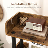 Tangkula 3-Tier Bookshelf Multipurpose Wood Standing Display Rack with Back and Side Panels