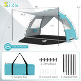 Tangkula 3/4/5/6 Person Pop Up Beach Tent with Canopy