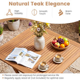 Tangkula 32-Inch Teak Wood Folding Outdoor Table