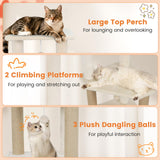 Tangkula 64 Inch Tall Cat Tree Multi-Level Cat Tower with 2 Large Condos
