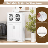 Tangkula Bathroom Storage Cabinet, Freestanding Floor Cabinet
