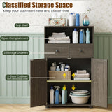 Tangkula 24 x 12 x 40 Inches Farmhouse Bathroom Storage Cabinet