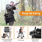 Tangkula Hunting Chair with Shooting Rest, 360° Swivel Hunting Seat with 4 Extendable Aluminum Legs
