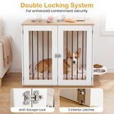 Tangkula 31.5” Dog Crate Furniture Indoor Wooden Dog Kennel