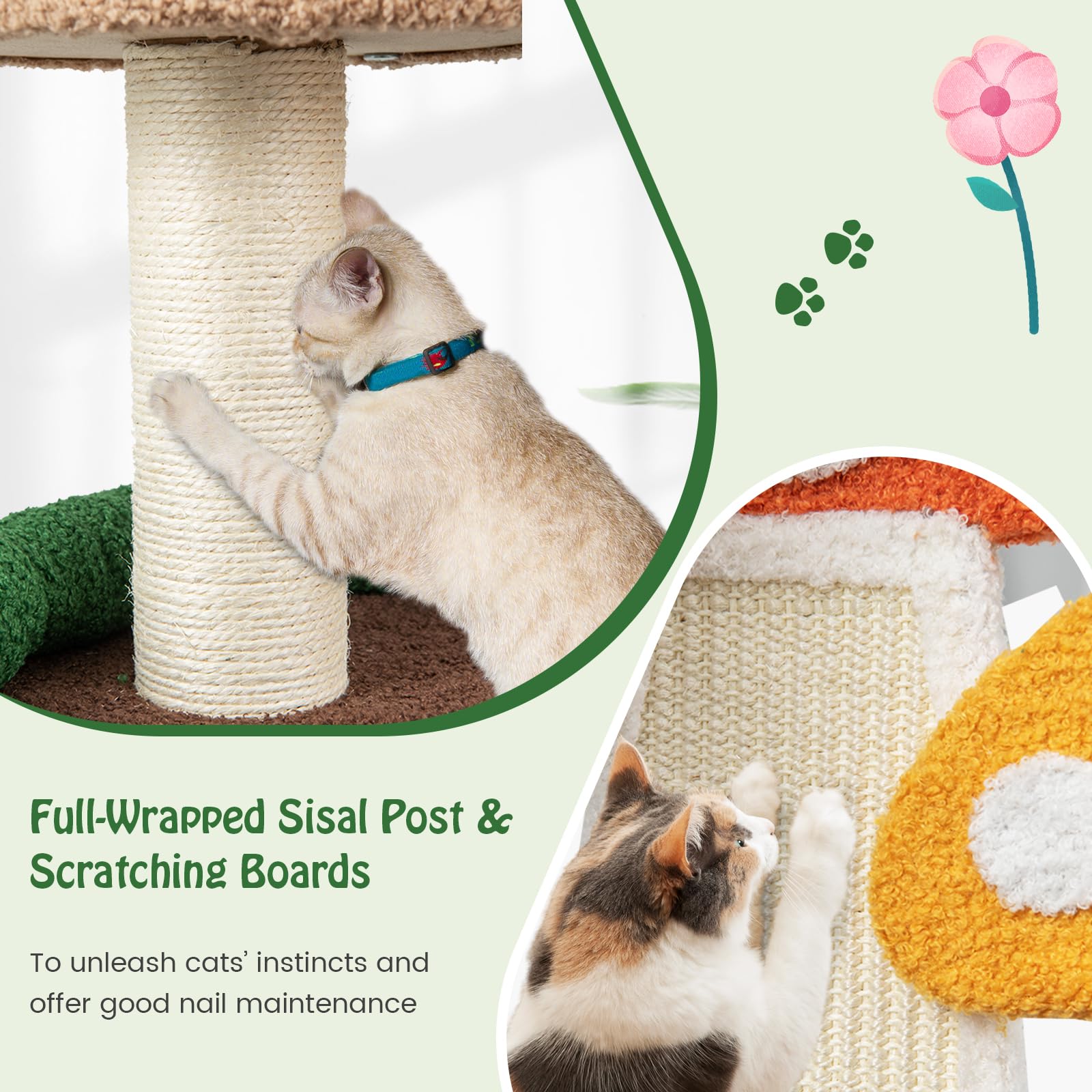 Cat Scratcher PowerKing Mushroom Cat Scratching Post, 15 X12