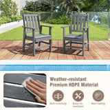 Tangkula 6 Pcs Outdoor HDPE Weather Resistant Table and Chairs Set