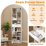 Tangkula 71” Tall Bookcase with Drawer for Living Room