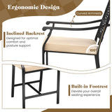 Tangkula Counter Height Patio Bar Chairs with Cushions for Garden