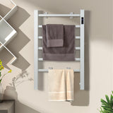 Tangkula Freestanding & Wall Mounted Towel Warmer, 6 Bars Heated Towel Rack w/ 8H Timer & LED Display