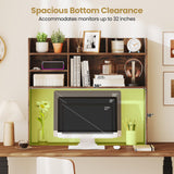 Tangkula Desktop Bookshelf for Computer Up to 32”（6 Shelves）
