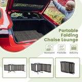 Tangkula Outdoor Lounge Chairs Set of 1/2, Patio Folding Chaise Recliner with 6-Level Backrest