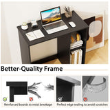 Tangkula Small Desk with Shelves for Small Space