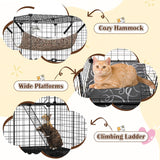 Tangkula Cat Cage Indoor 56" Large 4-Tier Cat Enclosure with Skylight