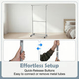 Tangkula Double Rolling Clothes Rack with Wheels