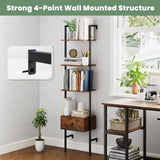 Tangkula 5-Tier Bookshelf with Drawer
