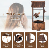 Tangkula Outdoor Wishing Well Water Fountain, 20" x 23" x 46"