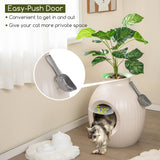 Tangkula Hidden Litter Box Plant, Cat Litter Box Enclosure Furniture with Odor Removal System