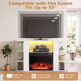50" Fireplace TV Stand with RGB Lights and 23" Electric Fireplace for Living Room