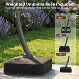 Tangkula 11FT Large Curved Round Cantilever Offset Patio Umbrella with Base Included