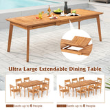 Tangkula Patio Extendable Dining Table for 6-8 People
