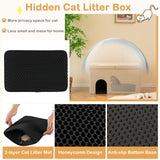 Tangkula Cat Litter Box Enclosure, Hidden Litter Box Furniture Ottoman with Urine Proof Litter Mat