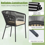 Tangkula Patio Chairs Set of 4 Upholstered Accent Chairs w/Curved Backrest