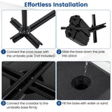 Tangkula 165 Lbs HDPE Offset Umbrella Stand with Crossbar