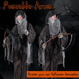 Tangkula 8.5 FT Halloween Animatronics Standing Grim Reaper with Sickle