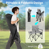 Tangkula Oversized Outdoor Camp Chair with Side Table