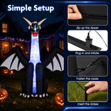 Tangkula 8 FT Tall Halloween Inflatables Ice Dragon Outdoor Decoration