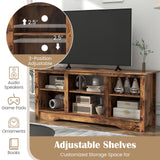 Tangkula TV Stand for up to 65" Flat Screen TVs, 58" Media Entertainment Center w/Adjustable Shelves