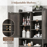 Tangkula Over The Toilet Storage Cabinet, Bathroom Space Saver Organizer Above Toilet with Double Doors & Metal Frame