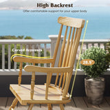 Tangkula Patio Rocking Chair Solid Wood（Natural）