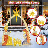 Tangkula Christmas 6 Feet Lighted Nativity Scene Yard Decoratio with 240 Warm White LED Lights