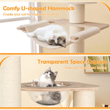 Tangkula Multi Layer Wood Cat Tower with Scratching Posts